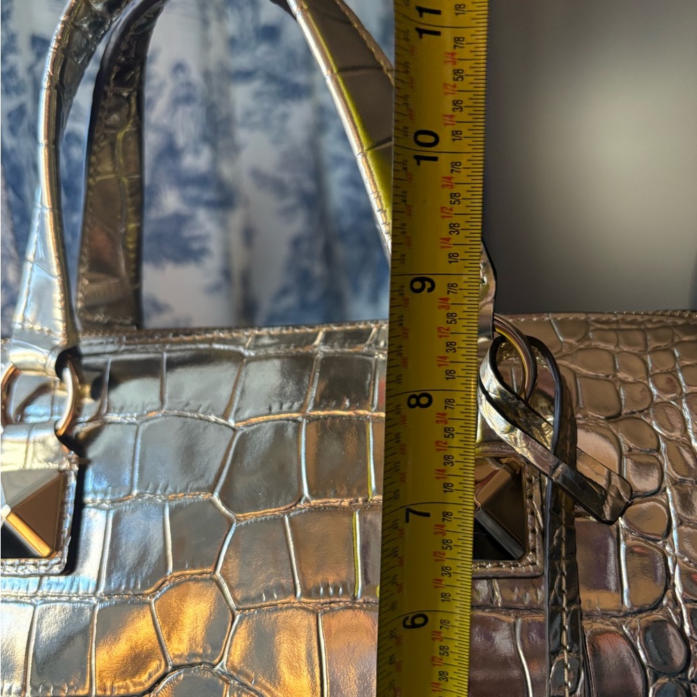 Michael Kors Metallic Gold Embossed Satchel - Picture 9 of 13